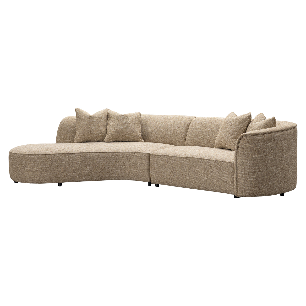 216600 - Sofa Romero sand tweed ottoman left fire retardant