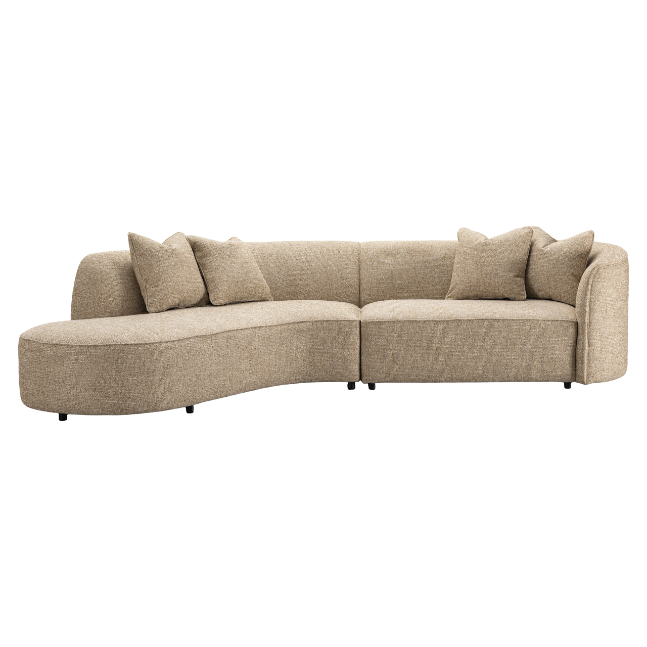216600 - Sofa Romero sand tweed ottoman left fire retardant