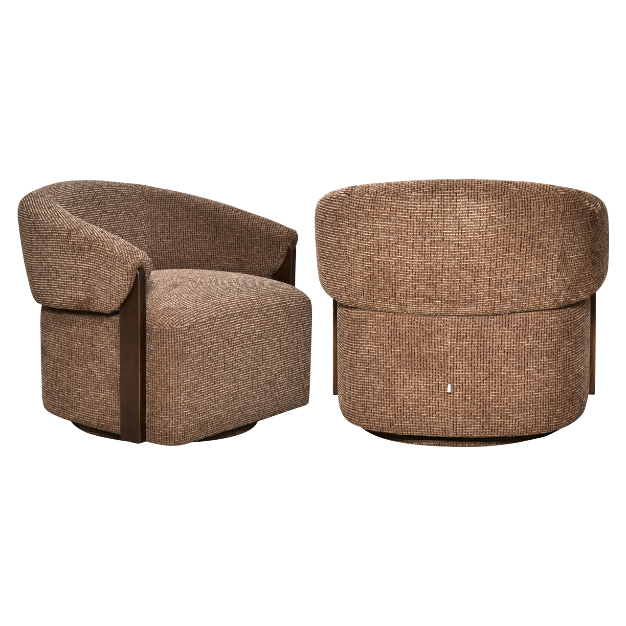 216738 - Lounge chair Marina brown blockweave swivel fire retardant