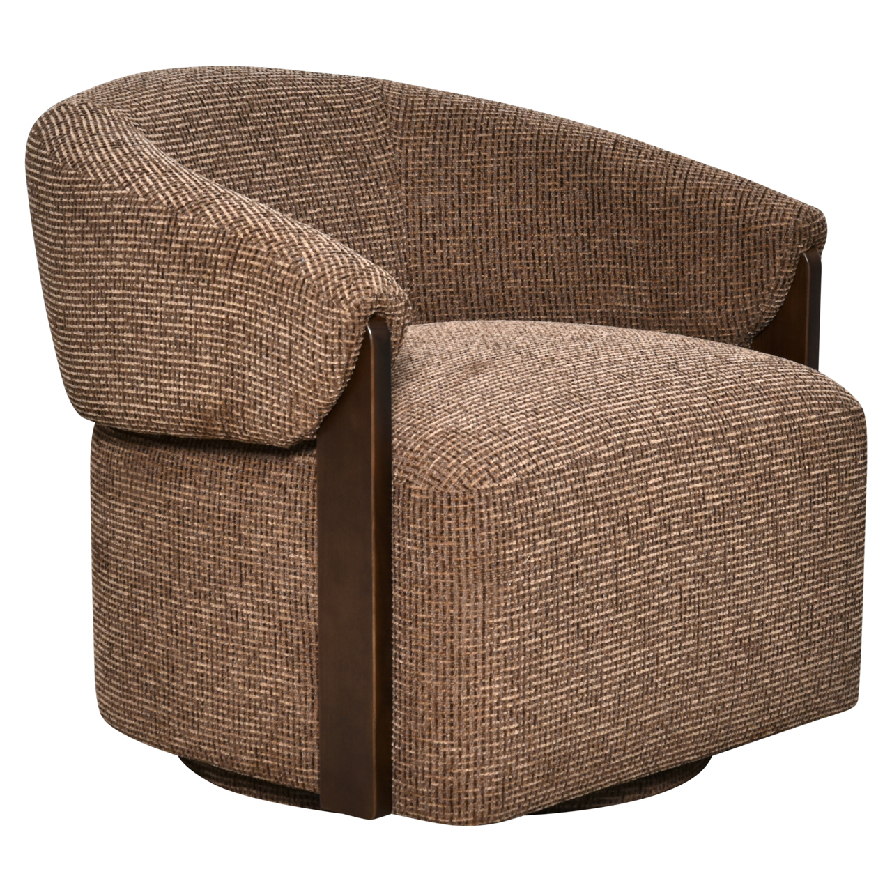 216738 - Lounge chair Marina brown blockweave swivel fire retardant