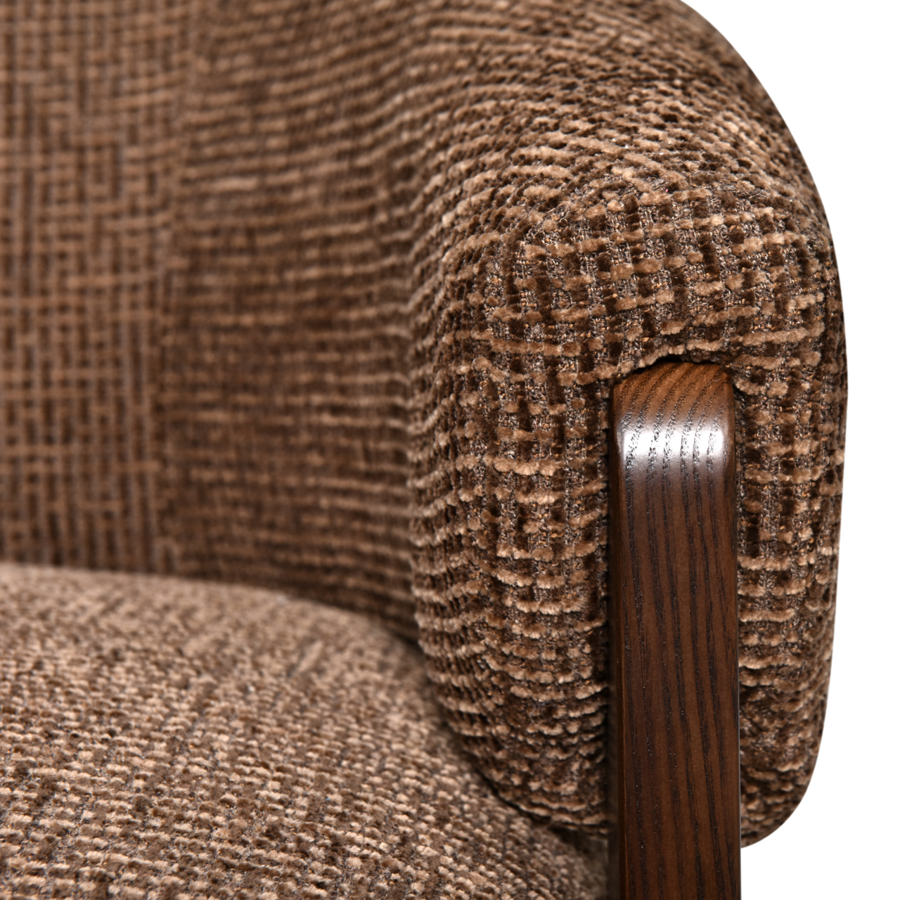 216738 - Lounge chair Marina brown blockweave swivel fire retardant