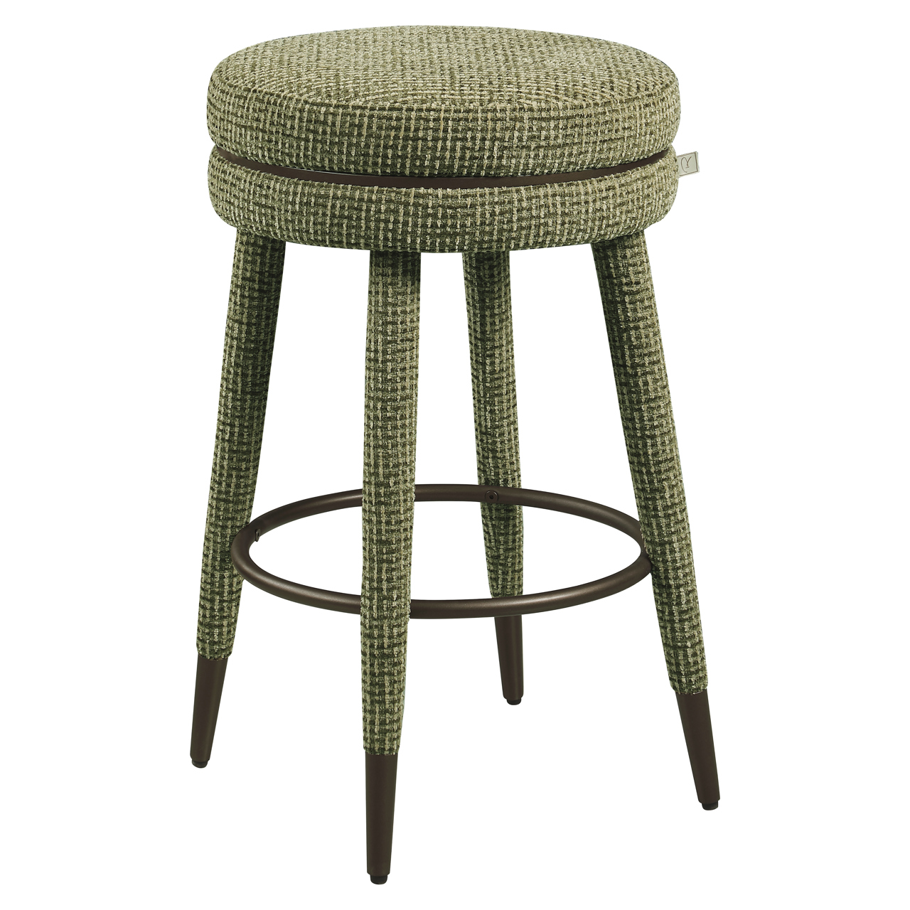 216747 - Counter stool Tenashar green blockweave swivel