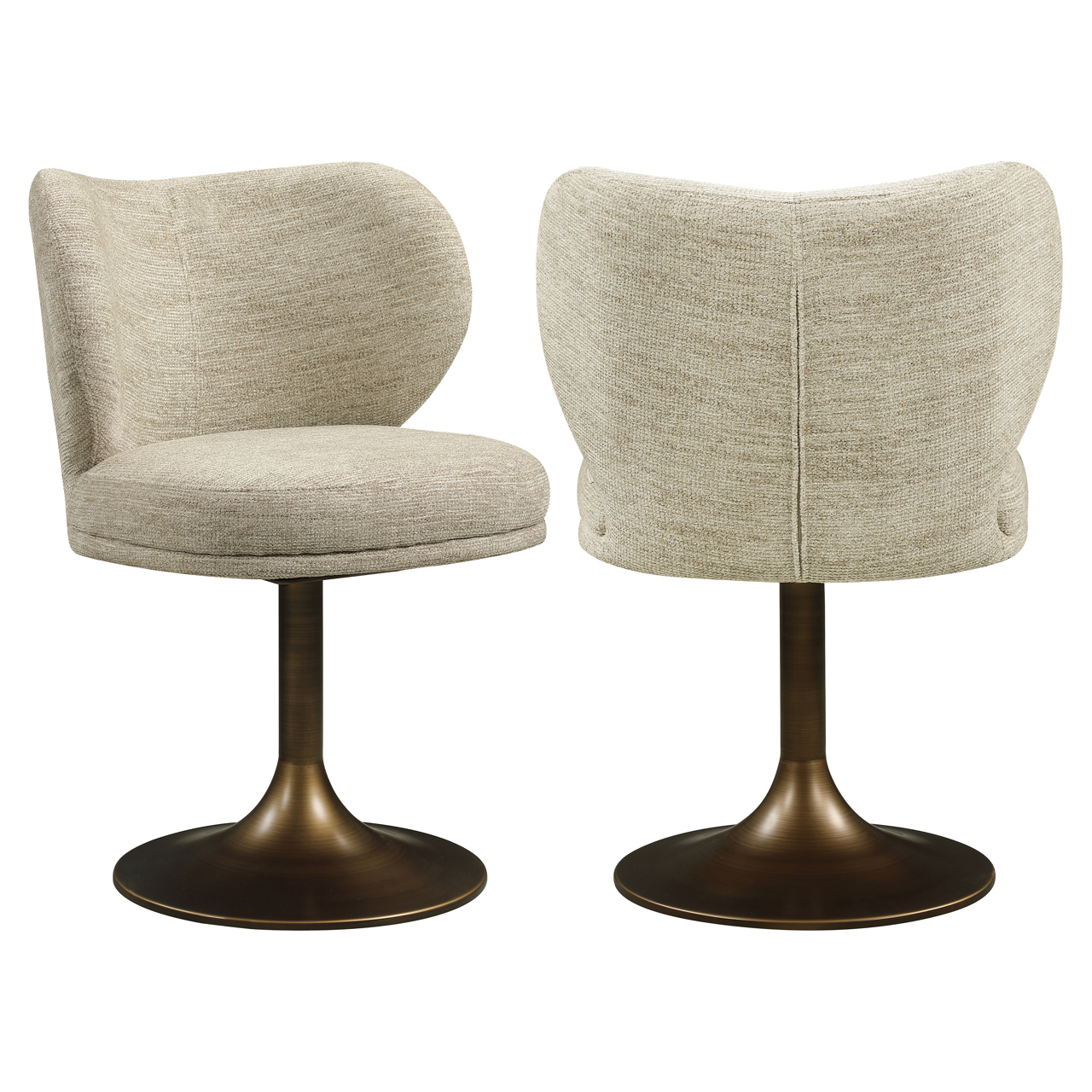 216762 - Dining chair Amely natural softweave swivel