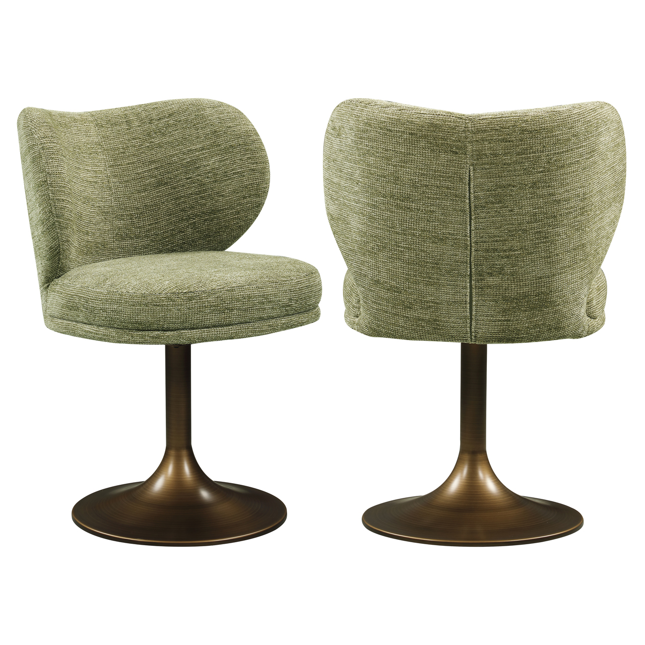 216763 - Dining chair Amely pistache softweave swivel