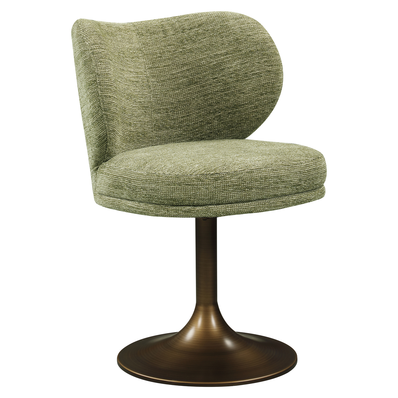 216763 - Dining chair Amely pistache softweave swivel