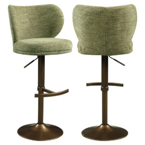 216765 - Bar stool Amely pistache softweave swivel