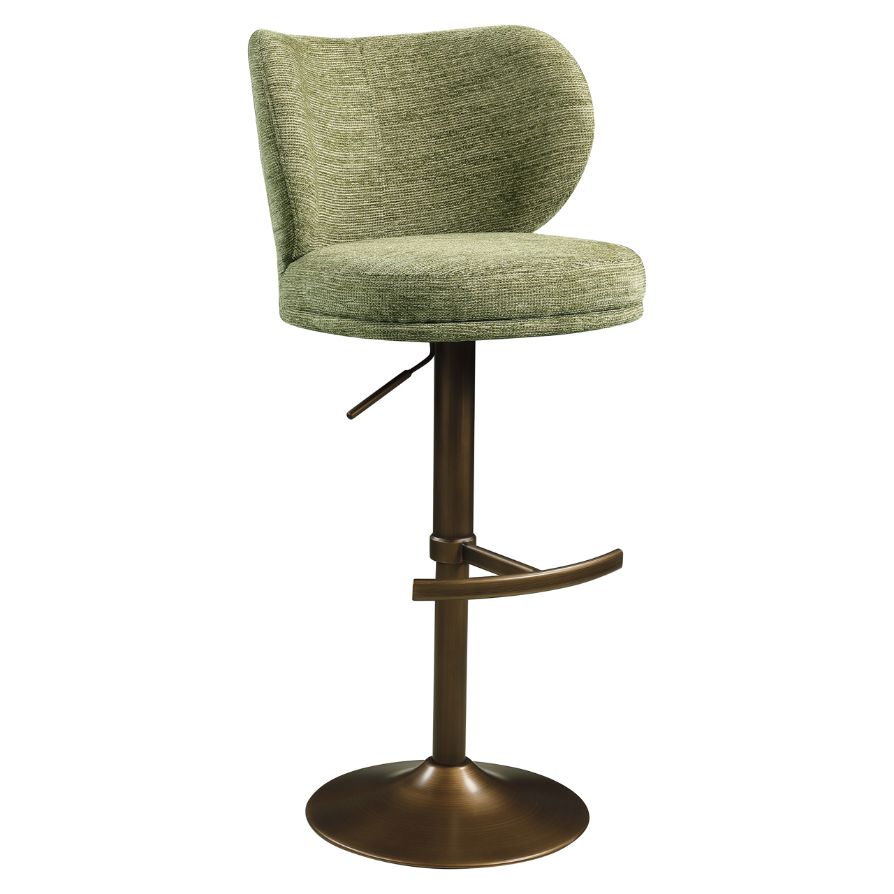 216765 - Bar stool Amely pistache softweave swivel