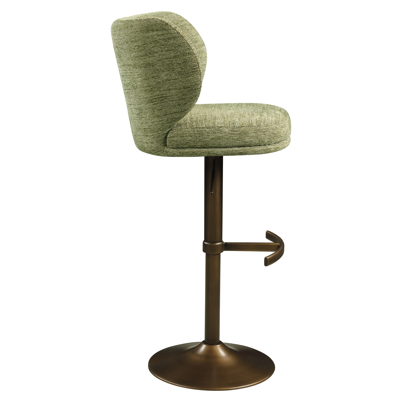 216765 - Bar stool Amely pistache softweave swivel
