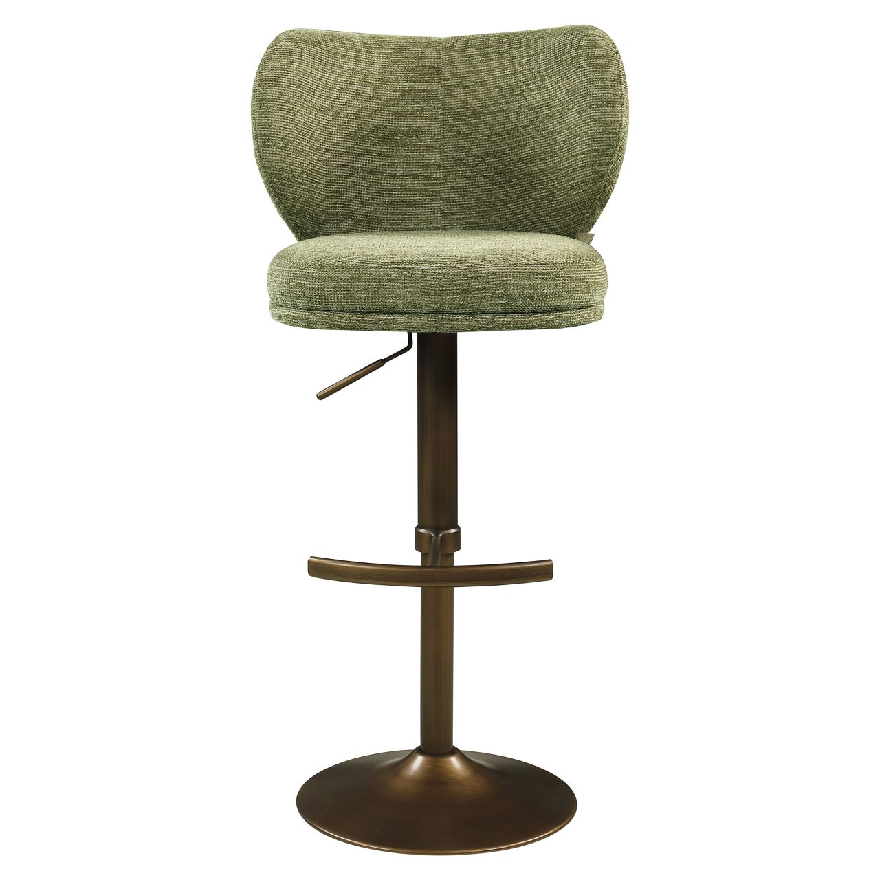 216765 - Bar stool Amely pistache softweave swivel