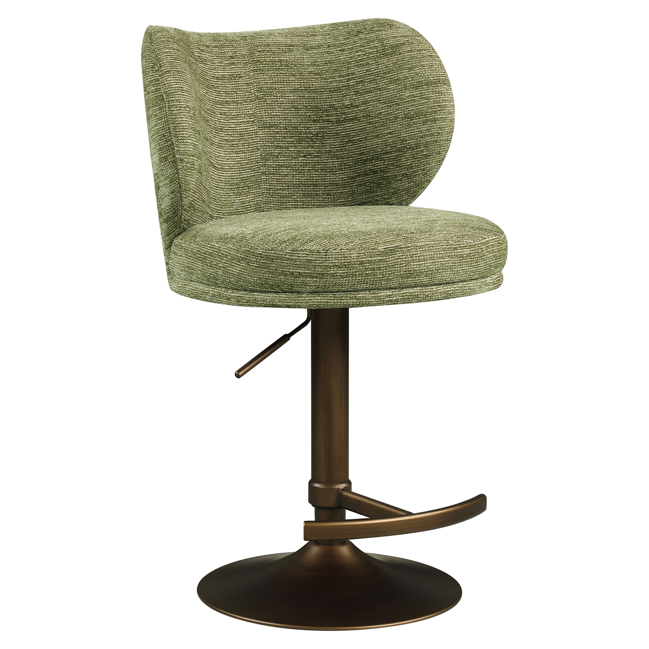 216765 - Bar stool Amely pistache softweave swivel
