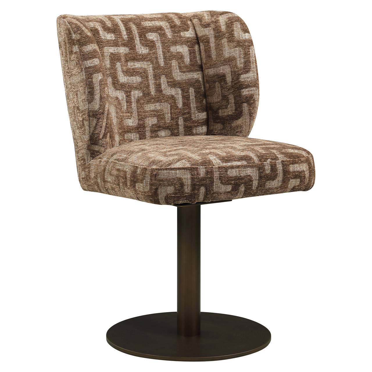 216768 - Dining chair Fiona brown labyrinth swivel