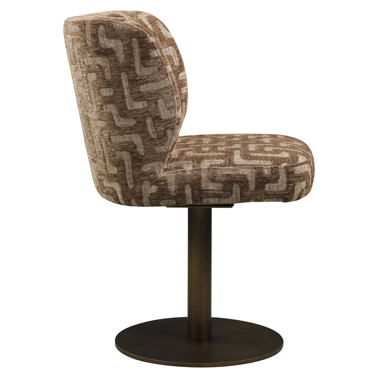 216768 - Dining chair Fiona brown labyrinth swivel