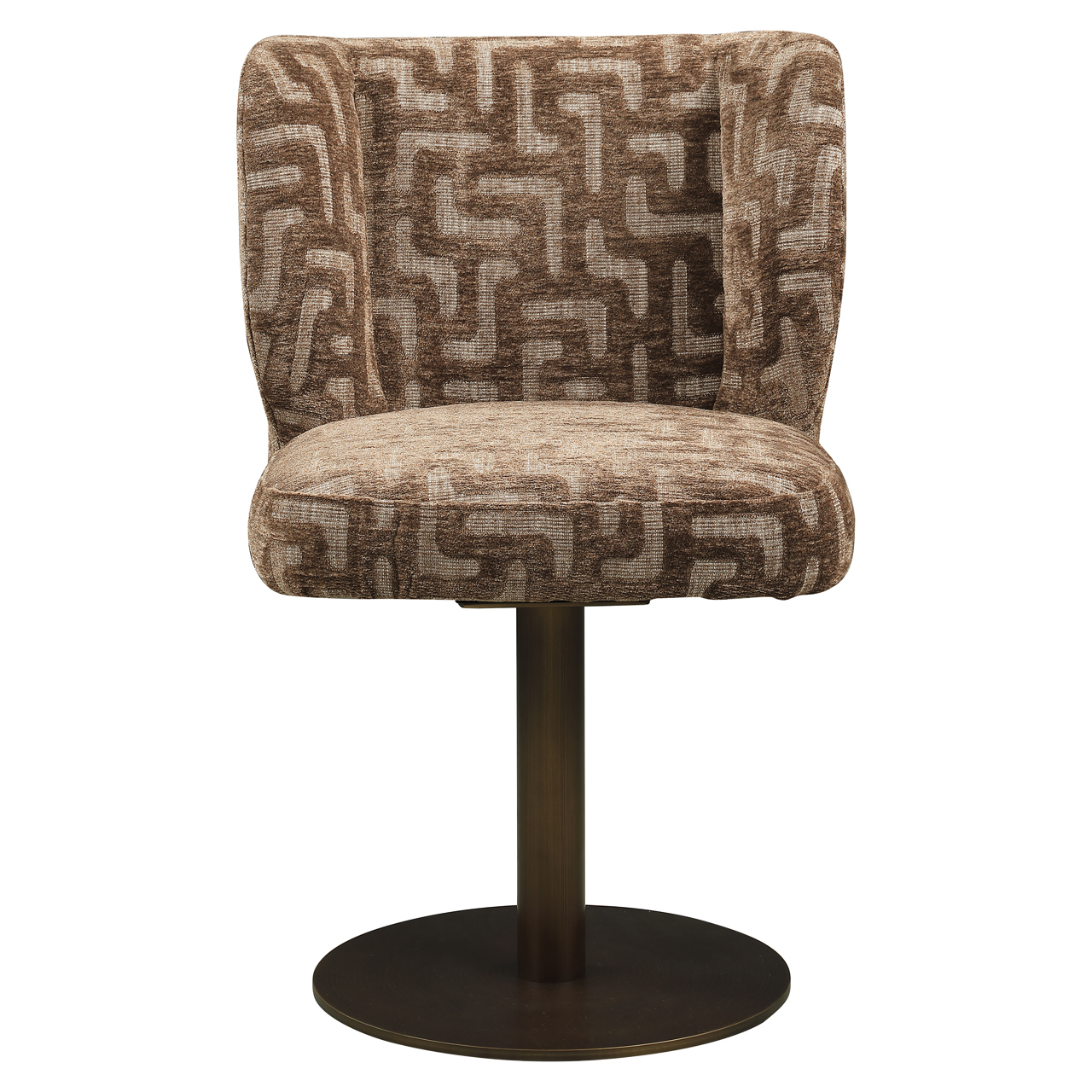 216768 - Dining chair Fiona brown labyrinth swivel