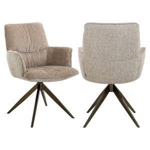 216781 - Dining chair Chase cream blockweave swivel