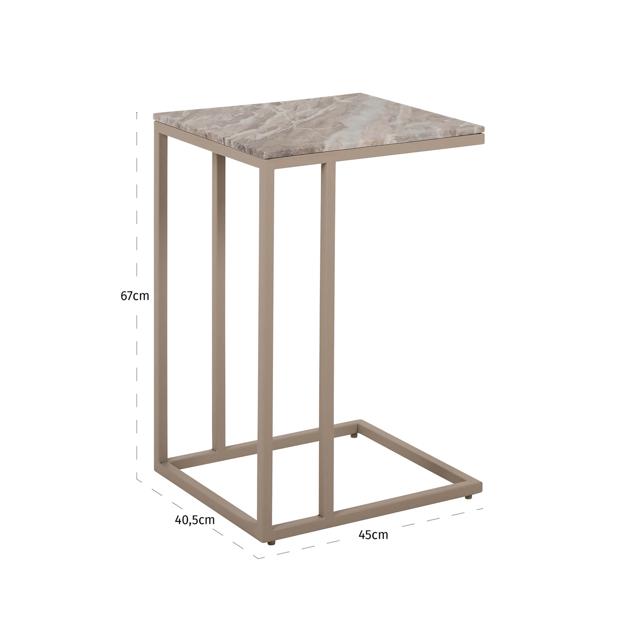 8582 - Sofa side table Fairfax clay