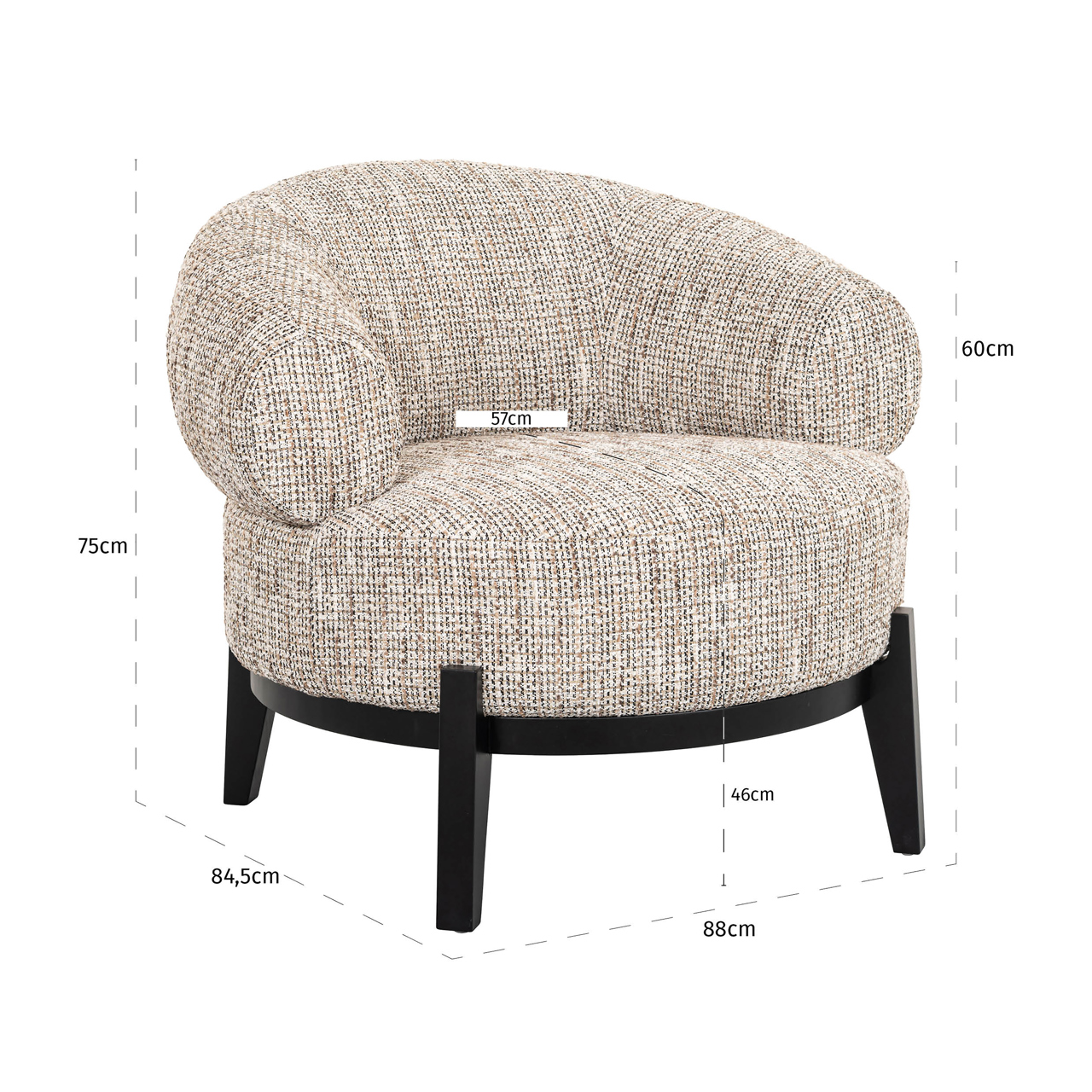 S4806 FR - Lounge chair Montana customized fire retardant